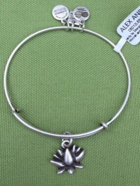 Alex and Ani lotus blossom charm bangle, boho - NWT  #848